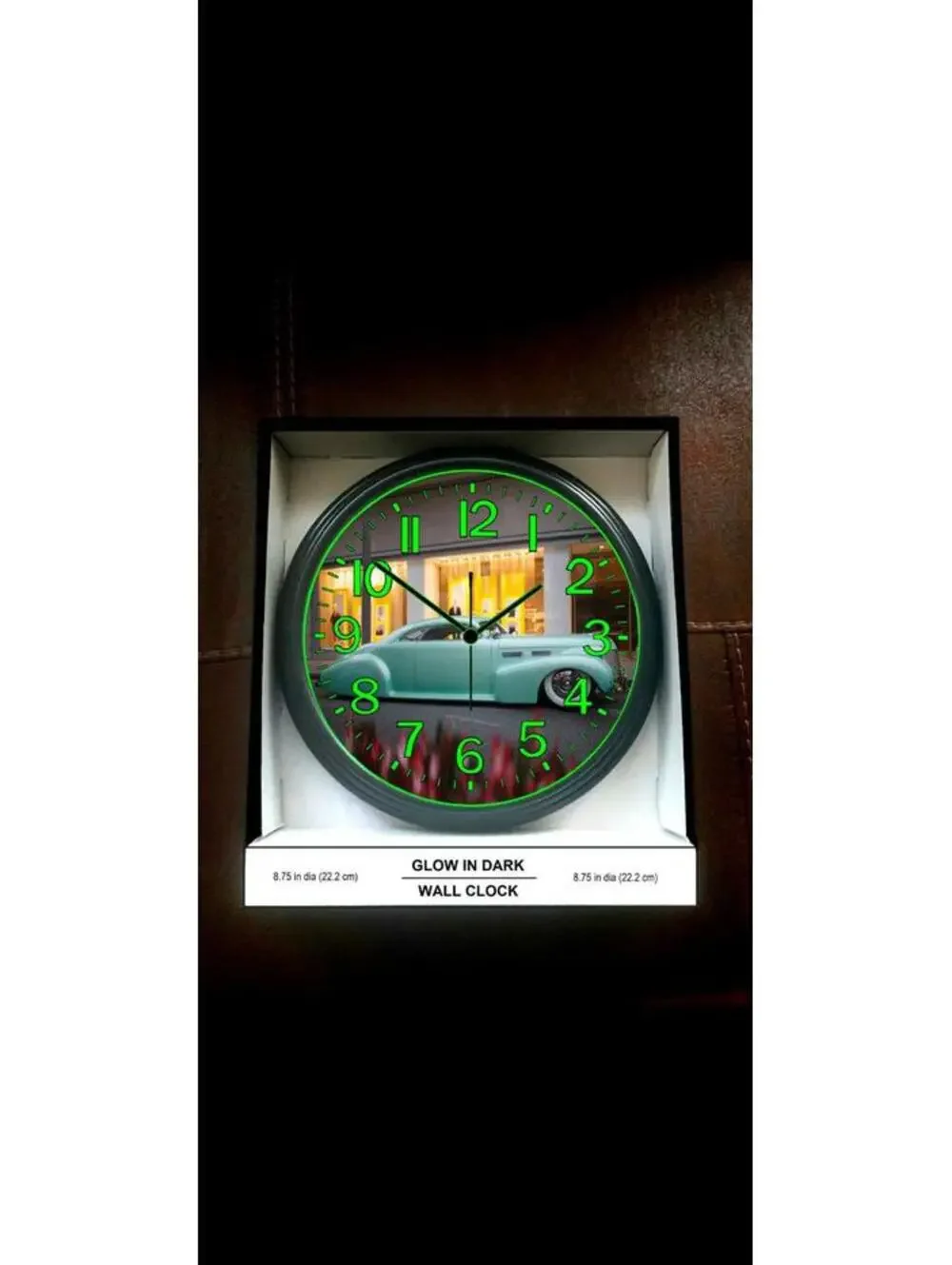 Glow in the Dark Wall Clock Chevy Corvette Camaro Spitfire Retro Army